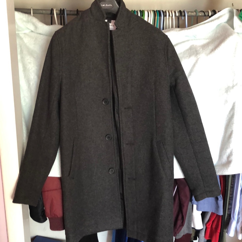 Long coat grey top shop xs